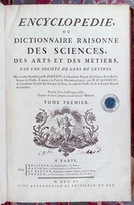 Titelseite der Enzyklopädie von Denis Diderot, veröffentlicht in Paris 1751