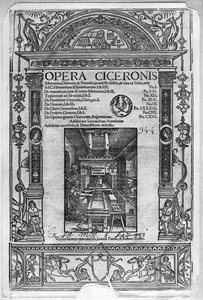 Titelseite von Opera Ciceronis, veröffentlicht 1520 von French School