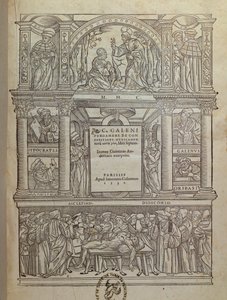 Titelseite eines Buches von Galen, veröffentlicht in Paris, 1530