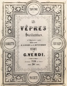 Titelseite der Partitur I Vespri Siciliani von French School