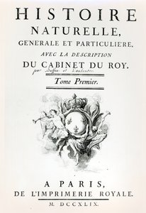 Titelseite von Histoire Naturelle, Generale et Particuliere von Buffon, Paris, 1749 von French School