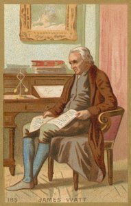 Handelskarte, die ein Porträt von James Watt darstellt von French School