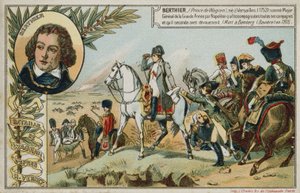 Handelskarte mit einem Bild, das die Schlacht von Wagram darstellt von French School