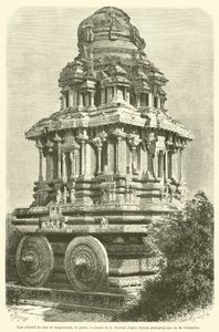 Ursprünglicher Typ des Jagannath-Wagens, aus Stein von French School