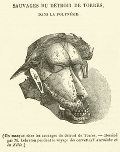 Eine Maske bei den Wilden der Torres-Straße (Gravur)