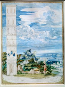 Verwendung eines Astrolabiums, astronomisches Instrument: Zielen auf die Sonne. Aquarell der französischen Schule des 16. Jahrhunderts. Paris, Louvre Museum