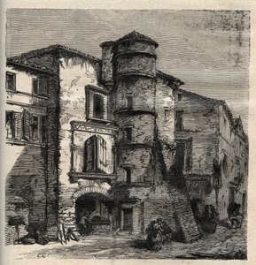 Uzès - das alte Schloss - Gard - Frankreich - Gravur in „PATRIE“ - BESCHREIBUNG PECTUREQUIREQUE DE LA FRANCE IN 6 BÄNDEN VON LUCIEN HUARD - Ende des 19. Jahrhunderts von French School
