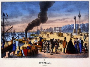 Ansicht des Hafens von Bordeaux, Bild von Epinal, n.d. 19. Jahrhundert von French School