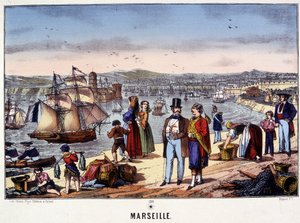 Ansicht des Hafens von Marseille, Bild von Epinal, n.d. 19. Jahrhundert