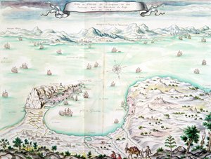 Ansicht der Belagerung von Gibraltar im Jahr 1704