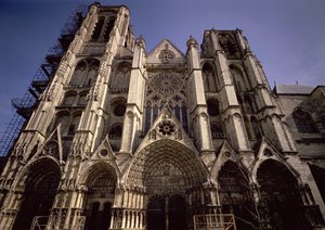 Ansicht der Westfassade, 14.-16. Jahrhundert von French School