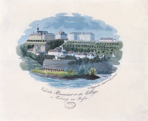 Ansicht des Internats und Colleges in Freiburg, Schweiz von French School