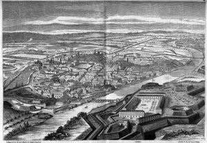 Ansicht der Stadt und Zitadelle von Alexandria in Italien von French School
