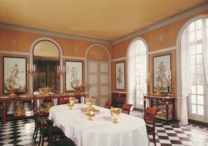 Ansicht des Speisezimmers mit pompejanischen Fresken von Louis Lafitte (1770-1828)