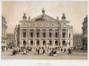 Ansicht der Fassade der Oper Garnier in Paris mit Blick auf den Boulevard des Capucines von French School