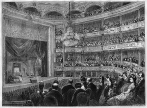 Ansicht des Theatersaals des Odeon, neu restauriert. Paris von French School