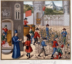 Weinbau und Weinherstellung im Mittelalter von French School