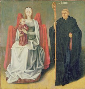 Jungfrau und Kind mit St. Benedikt, aus dem Priorat von St. Hippolytus von Vivoin
