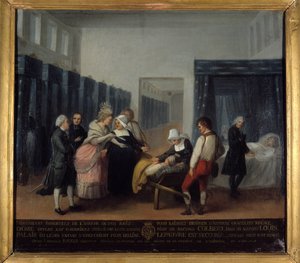 Besuch von Herrn und Frau Necker im Invaliden-Hospital - Französische Schule, Museum der öffentlichen Hilfe, Ende des 18. Jahrhunderts