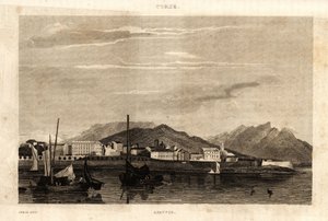 Ansicht von Ajaccio, Korsika, Gravur von 1836