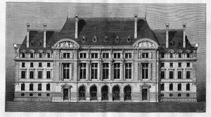 Außenansicht der neuen Gebäude der Sorbonne in Paris (Hauptfassade)