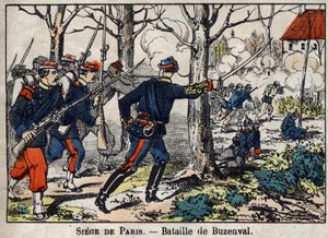 Krieg von 1870 zwischen Frankreich und Preußen: Schlacht von Buzenval in der Region Paris am 19.01.1871 von French School