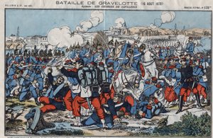 Krieg von 1870 zwischen Frankreich und Preußen. Schlacht von Gravelotte (oder Schlacht von Saint Privat oder Saint Privat), August 1870