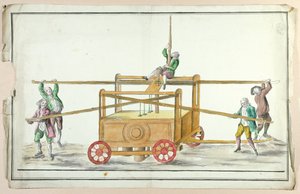 Wasserpumpe zur Brandbekämpfung, Mitte des 18. Jahrhunderts von French School