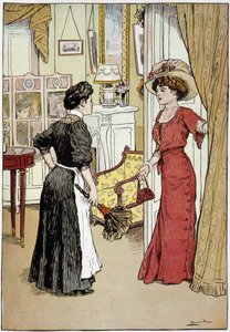 Warum hast du mir gesagt, dass Madame da war, ich habe sie nirgends gesehen. Madame ist ausgegangen, aber sie sagte mir, dass sie für dich immer noch zu Hause sei. 20. Jahrhundert von French School