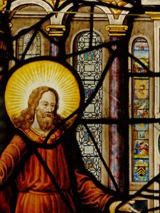 Fenster Charnier-10 zeigt Christus und die Hostie.