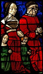 Fenster E1 mit den Stiftern Herzog Jean II de Bourbon und seiner Frau Catherine