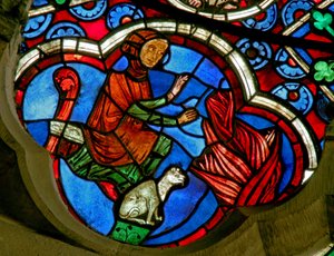 Fenster Ew mit den Monatsarbeiten: Februar von French School