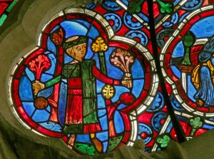 Fenster Ew mit den Monatsarbeiten: April von French School