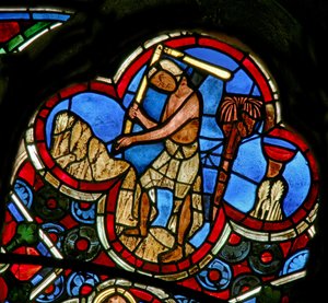 Fenster Ew mit den Monatsarbeiten: August von French School