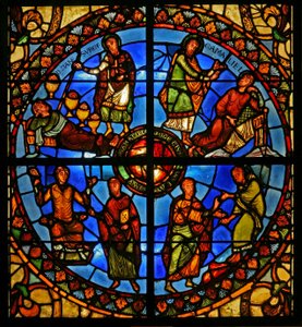 Fenster Treasury-D, die Geschichte der Reliquien des heiligen Stephanus darstellend von French School