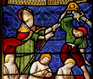 Fenster darstellend den Heiligen Nikolaus bei der Hinrichtung von drei Männern