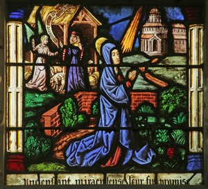 Fenster mit der Verkündigung an Anna und Joachim (Buntglas)