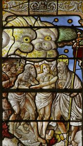 Fenster mit der Darstellung der Höllenfahrt Christi von French School