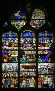 Fenster mit Darstellung des letzten Abendmahls und der Prozession des Heiligen Sakraments, 1530