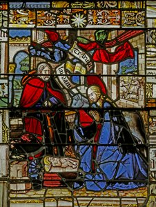 Fenster, das die Geburt Christi darstellt von French School