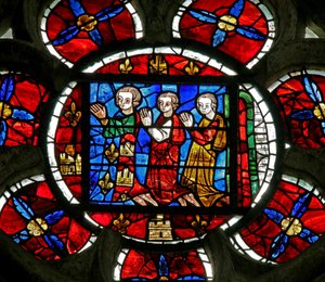 Fenster Nr. 3, Darstellung eines Stifters - Alphonse de Poitiers und Familie von French School