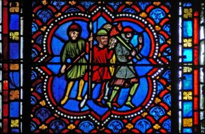 Fenster s2-L, Menschen, die Christus in Gethsemane verhaften wollen von French School