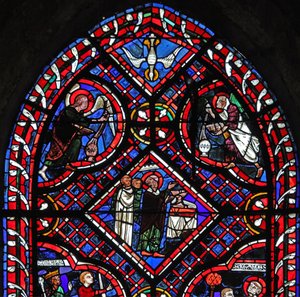 Fenster w03, Darstellung der Messe des Heiligen Johannes