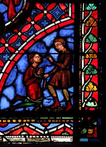 Fenster w05, Darstellung des Magiers Hermogenes und Philetus
