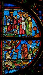 Fenster w0, Verkündigung an die Hirten; die Magier bei Herodes von French School