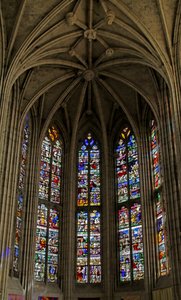 Fenster w0, die Apsisfenster w1, w1 und w2