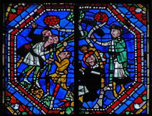 Fenster w104a Darstellung des Heiligen Martin und das Wunder des Kieferbaums von French School