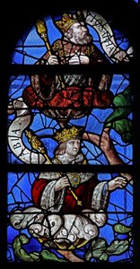 Fenster w10, König Abia und König Josaphat am Jessebaum darstellend von French School