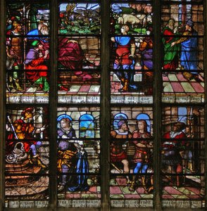 Fenster w113, Joseph wird von Potiphar beschuldigt; er erklärt seinen Traum dem Pharao