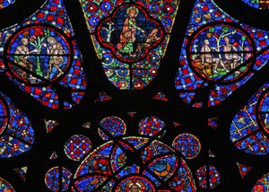 Fenster w115, Gott den Schöpfer darstellend: Szenen von Adam und Eva von French School